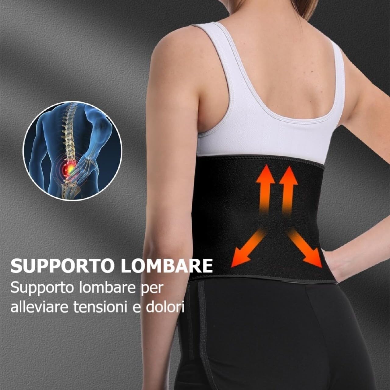 FEVAN Fascia Addominale Uomo e Donna in Neoporene - Fascia Uomo e Donna con Velcro Regolabile - Fascia Addominale - Pancera Uomo Nero (S/M-L/XL).