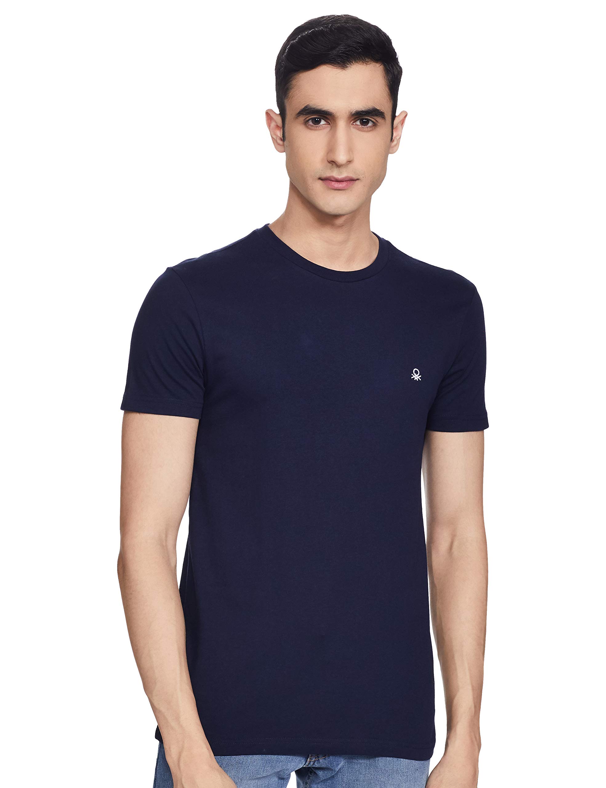 united colors of benetton Men's Slim T-Shirt (3099J7105I904_Navy 2XL)-picture-33