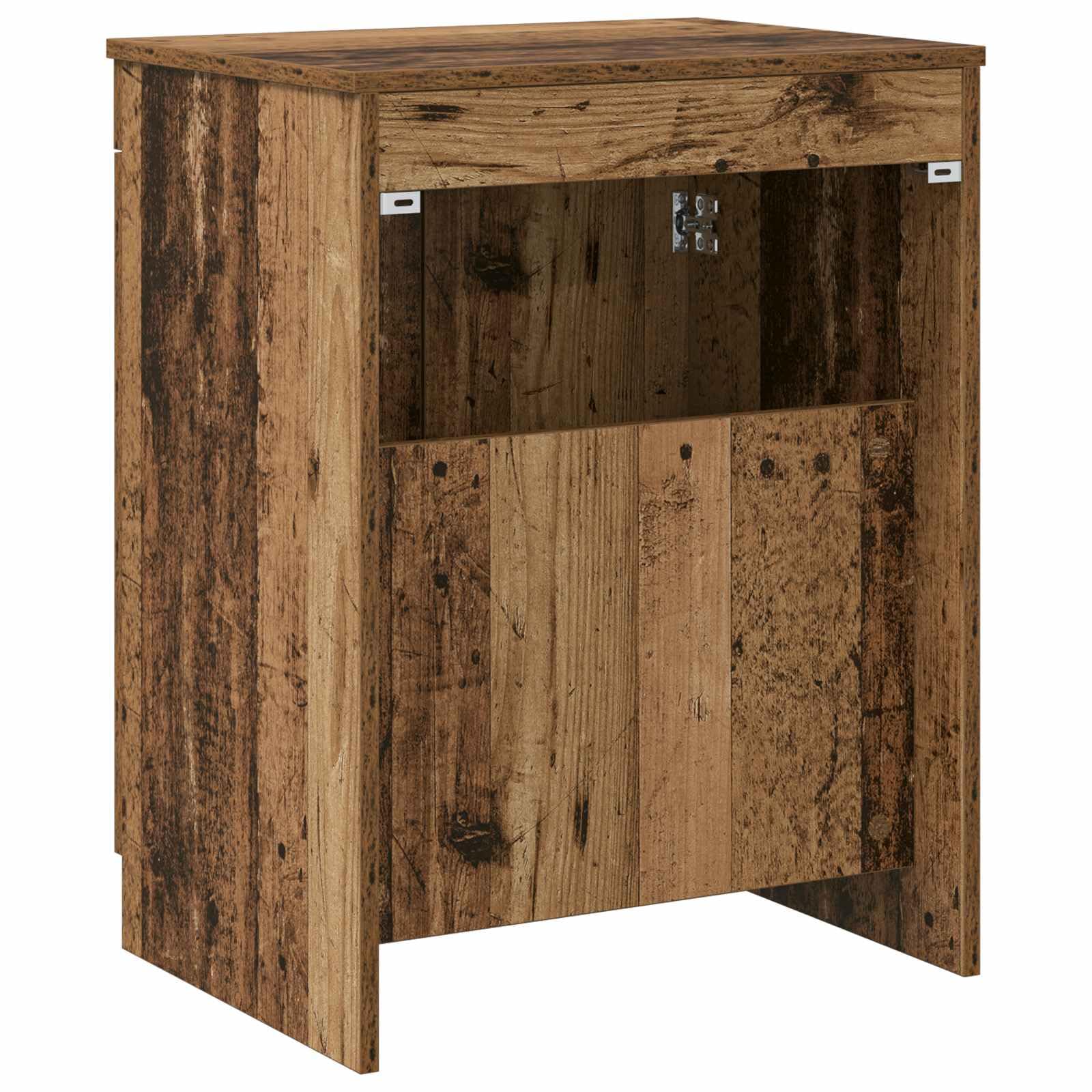 SYDE Drewniana szafka łazienkowa 54 x 41 x 70 cm | Otwarte półki, zawiasy 90 stopni, czarne metalowe gałki, konfigurowalna instalacja