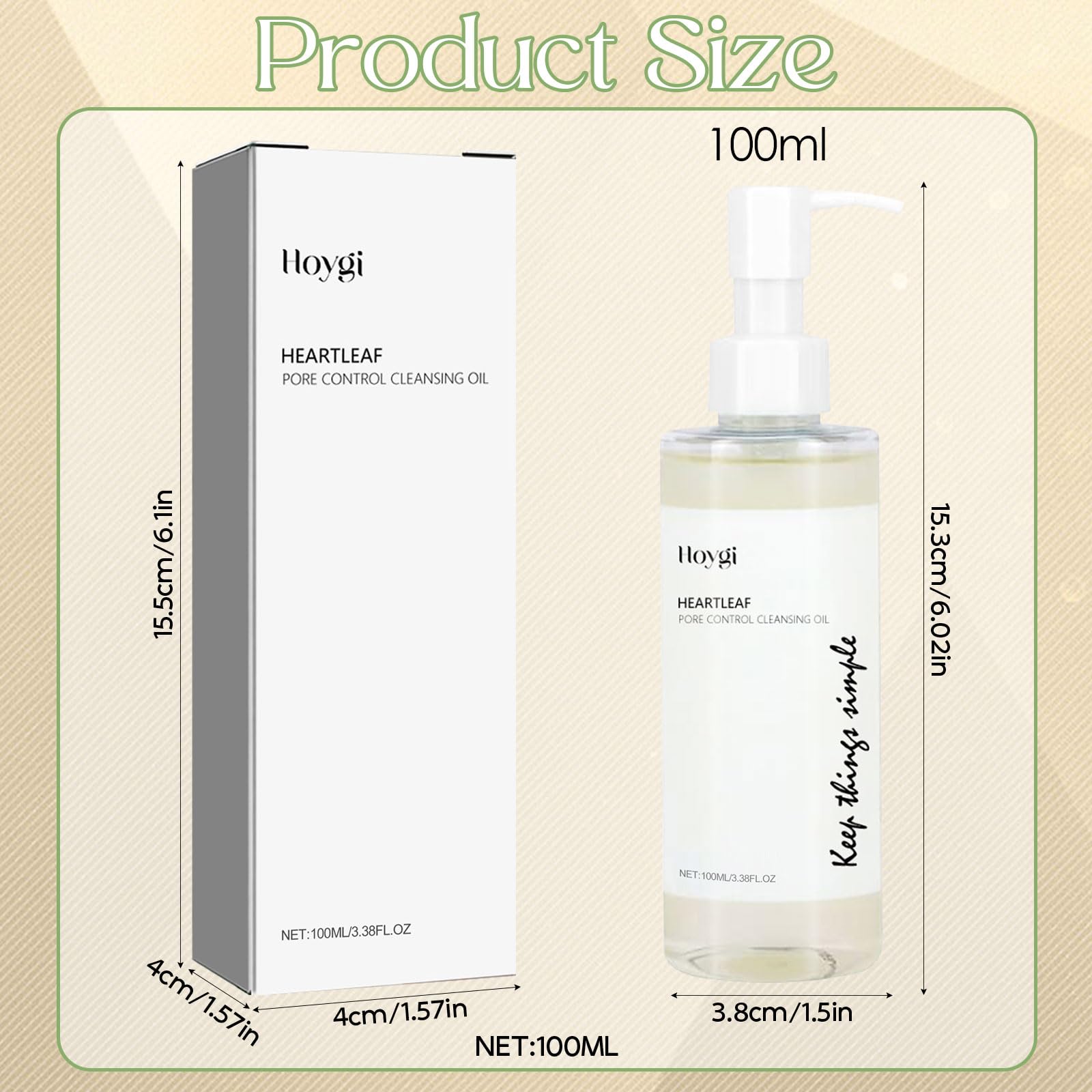 Heartleaf Pore Control Cleansing Oil 100 ml, Olio Detergente Viso, Pore Deep Oil Cleanser, Rimozione Quotidiana dei Punti Neri, Adatto a Tutti i tipi di Pelle