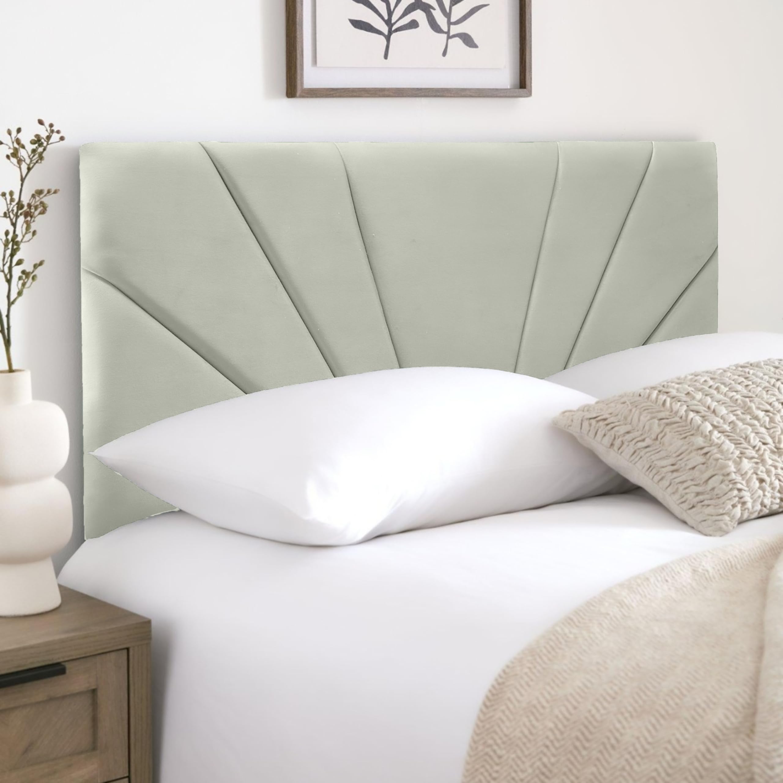 HB-1 Headboards for Beds – Butterfly 24'' Divan Bed Headboard – Headboards for Divan Beds, Bedroom & Hotel Furniture, Elegant Soft Plush Fabric Head Board