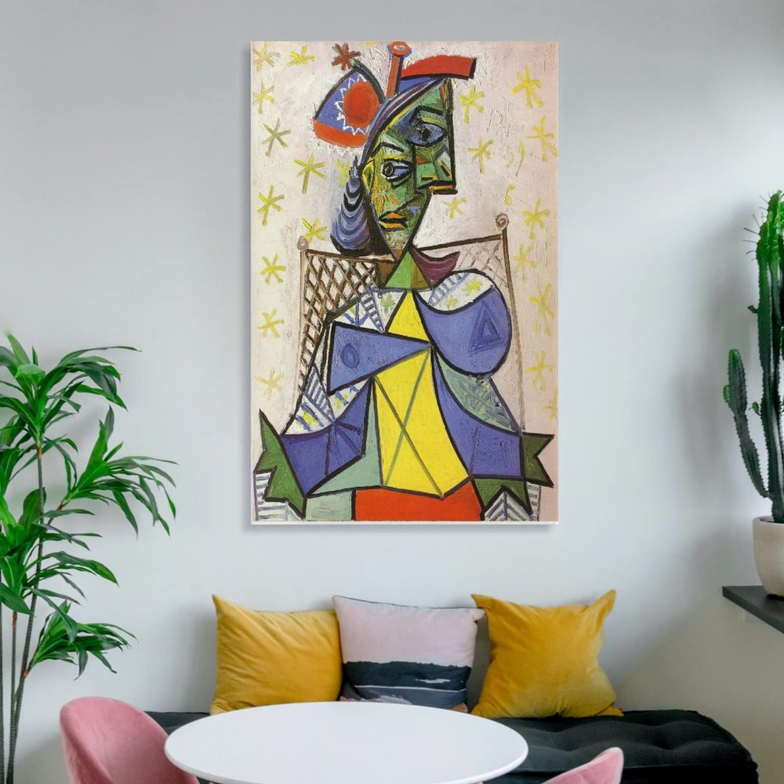 Amazon.co.jp: Pablo Picassoパブロ・ピカソ画家の作品（青と赤の帽子