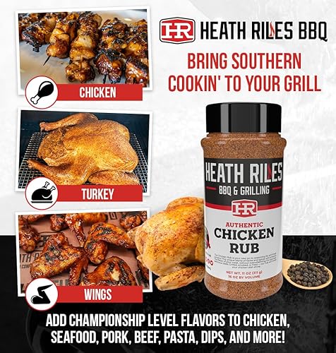 Miniatura 3 de Heath Riles BBQ Rub, condimento de pollo para frotar, receta Champion Pitmaster, mezcla de especias coctelera, 11 onzas