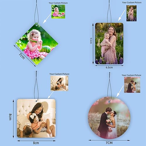 Miniatura 2 de Ambientador personalizado para ambientadores de coche personalizados con imágenes, accesorios de coche para hombres, novios, familia, regalos