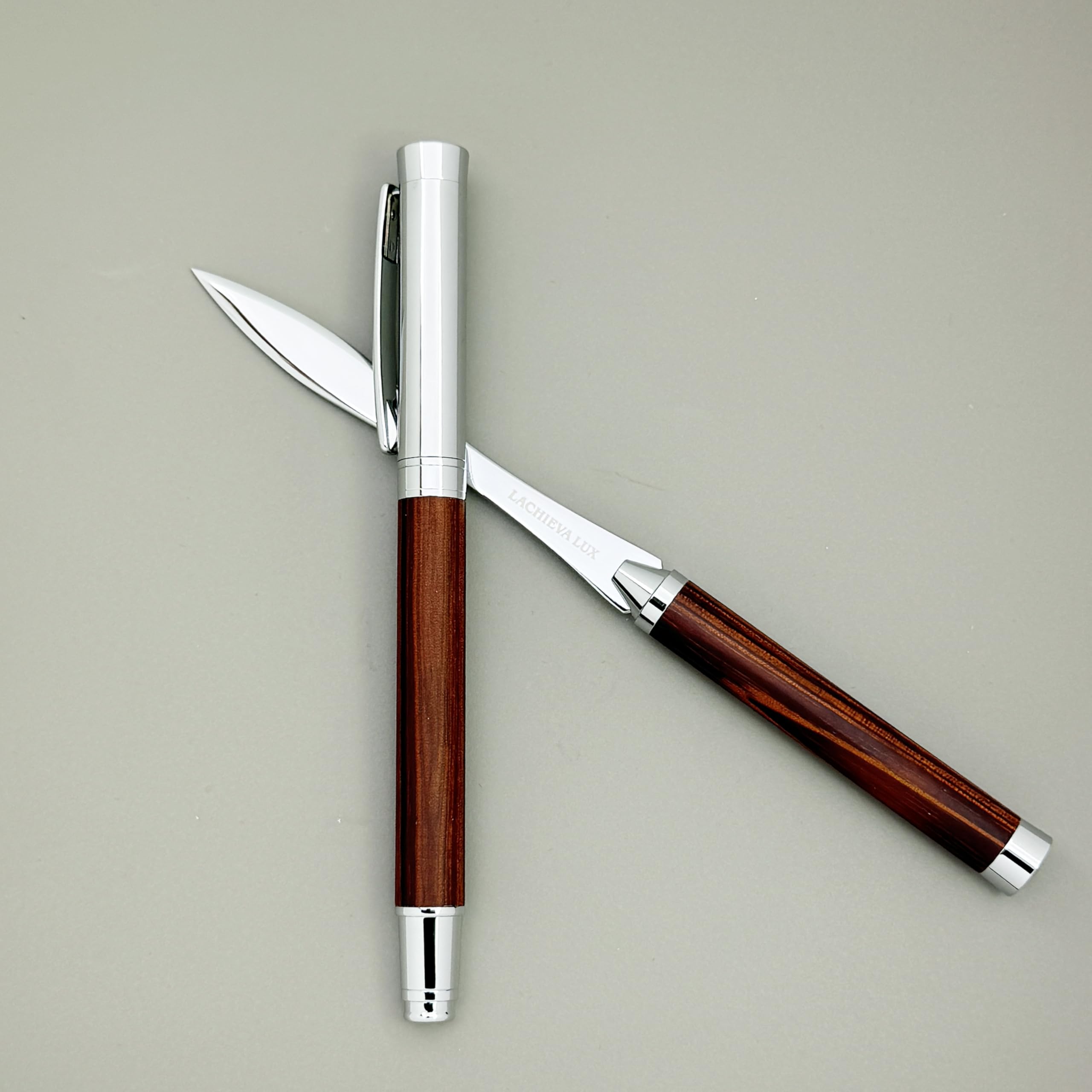 LACHIEVA LUX Rosewood Rollerball Pen and Letter Opener Gift Set, Solid Wood with Natural Grain, Gift for Men and Women TimberDuo Series - Image 2