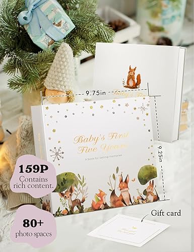 Miniatura 3 de Libro de recuerdos para bebés de primeros 5 años para niñas y niños, un hito para baby shower, artículos de bebé neutros de género para bebés,
