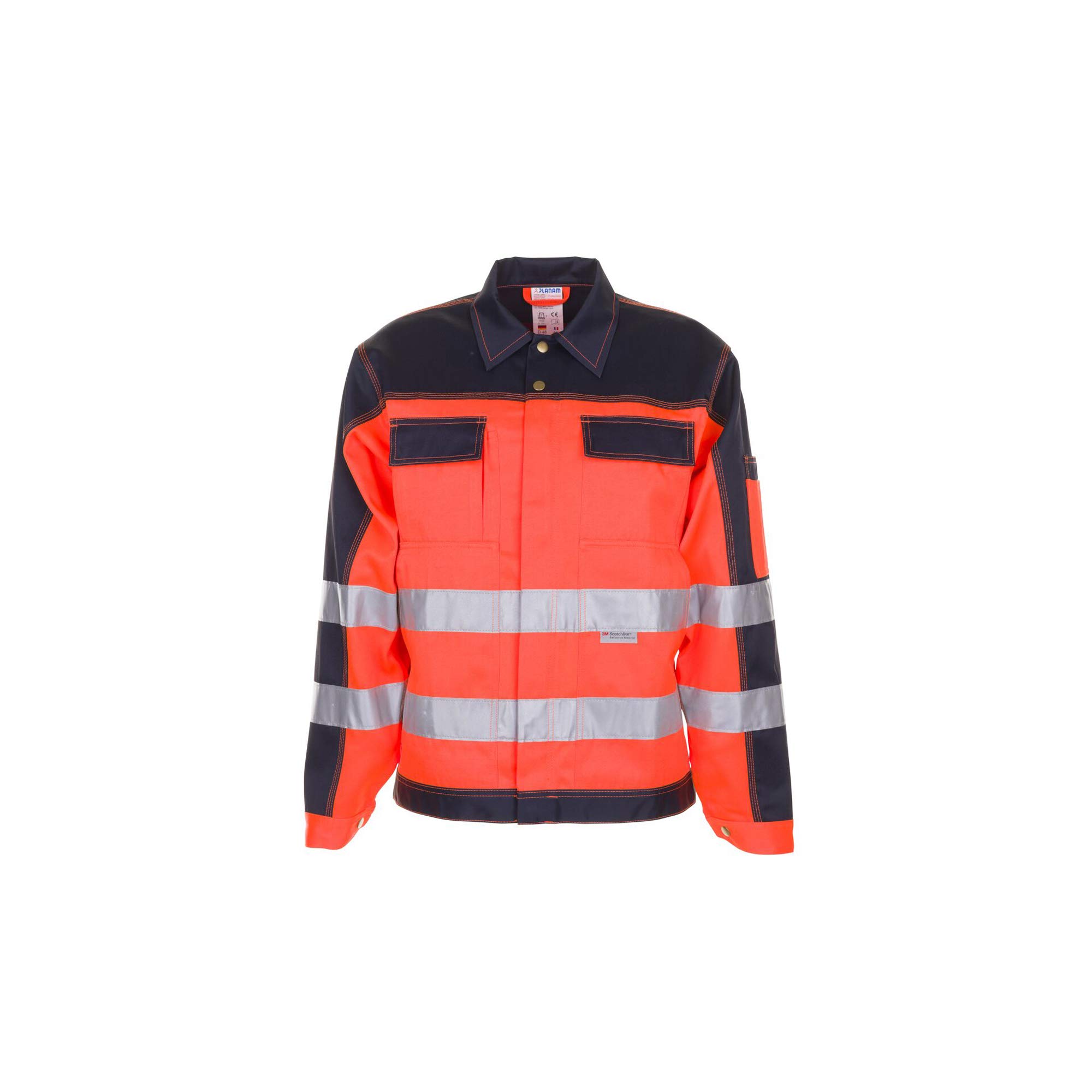 Planam 2006030 Warnschutz Bundjacke, Orange/Marine, Größe 30