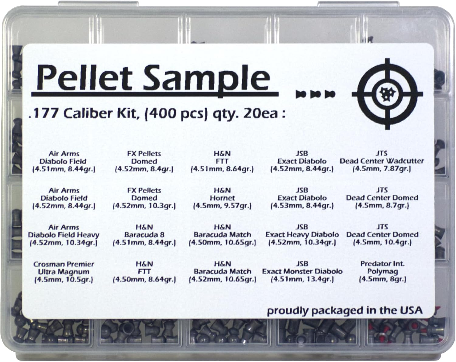 .177 Caliber Air Rifle Pellet Variety Pack – Airgun Pellet Sample & Test Kit for Target, Plinking & Hunting