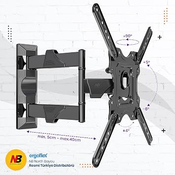 North Bayou NB P4 Ergonomic Ultra Ince 32–55 Alman TUV Sertifikalı Profosyonel Tv Askı Aparatı