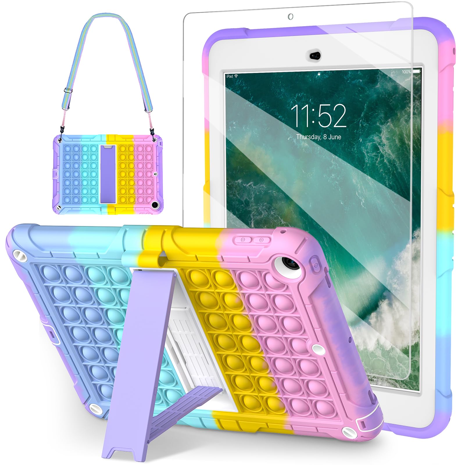 TSQQST iPad 9th/8th/7th Generation Case for Kids w/Glass Screen Protector — Amazon image 27
