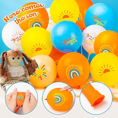 Miniatura 2 de 50 globos de baby shower, globos de baby shower, globos de primer viaje alrededor del sol, globos de baby shower arcoíris para suministros de