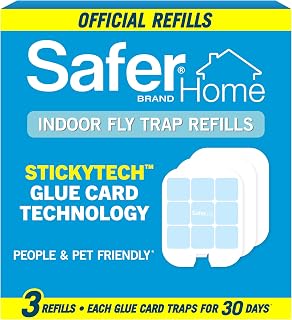 Safer Home SH503 StickyTech Glue Card Refills for SH502 Indoor Fly Trap - 3 Pack, Non-Toxic Traps for Flies, Fruit Flies, Gnats & Moths