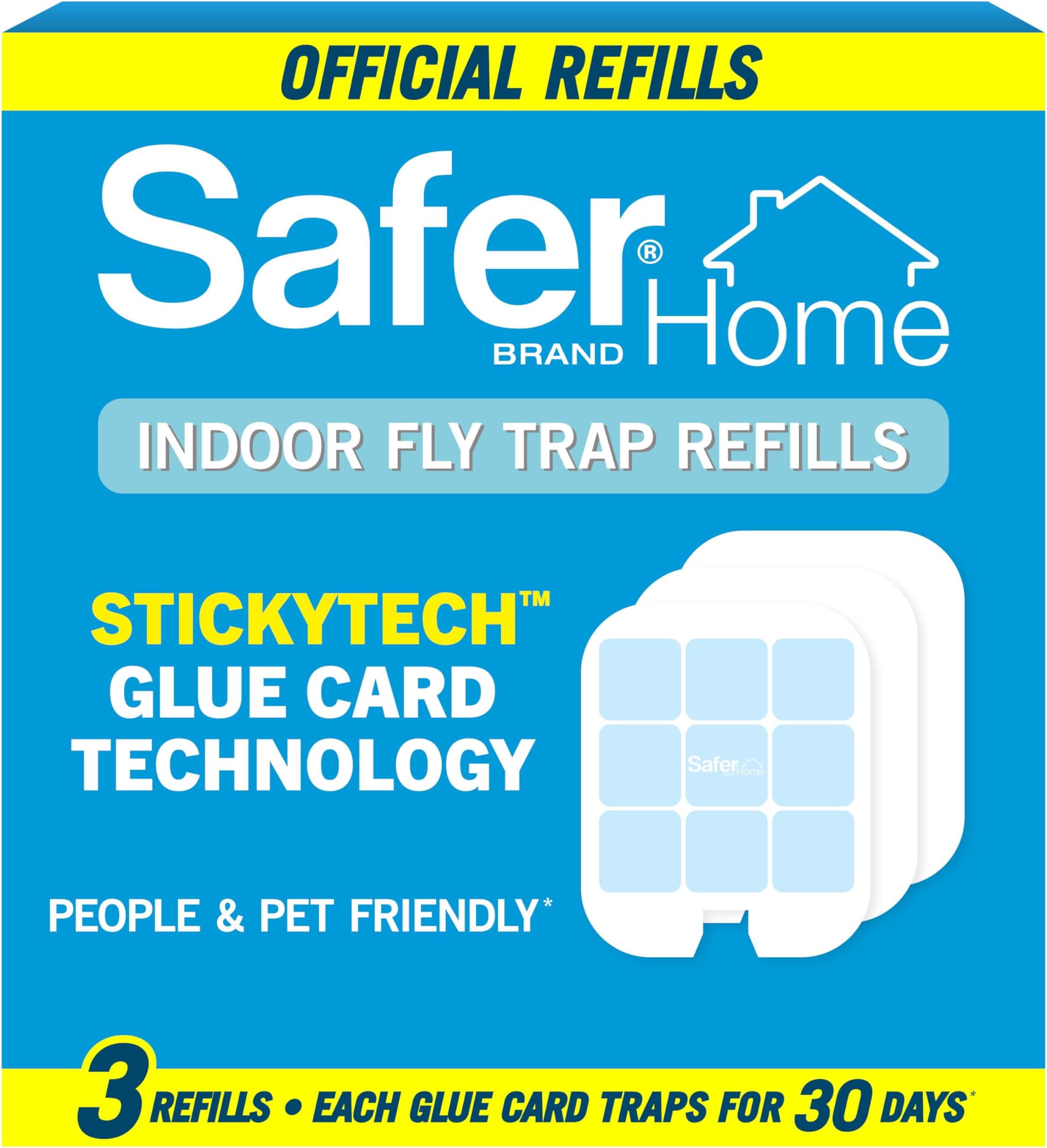 Safer Brand Home SH503 Indoor Plug-In Fly Trap Refill Pack of Glue Cards for SH502 Indoor Fly Trap – 3 Pack