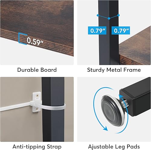 Miniatura 8 de Tribesigns Estantería industrial de 71 pulgadas, estantería Etagere de 6 estantes, estantes abiertos de pie para libros, estante de exhibición de