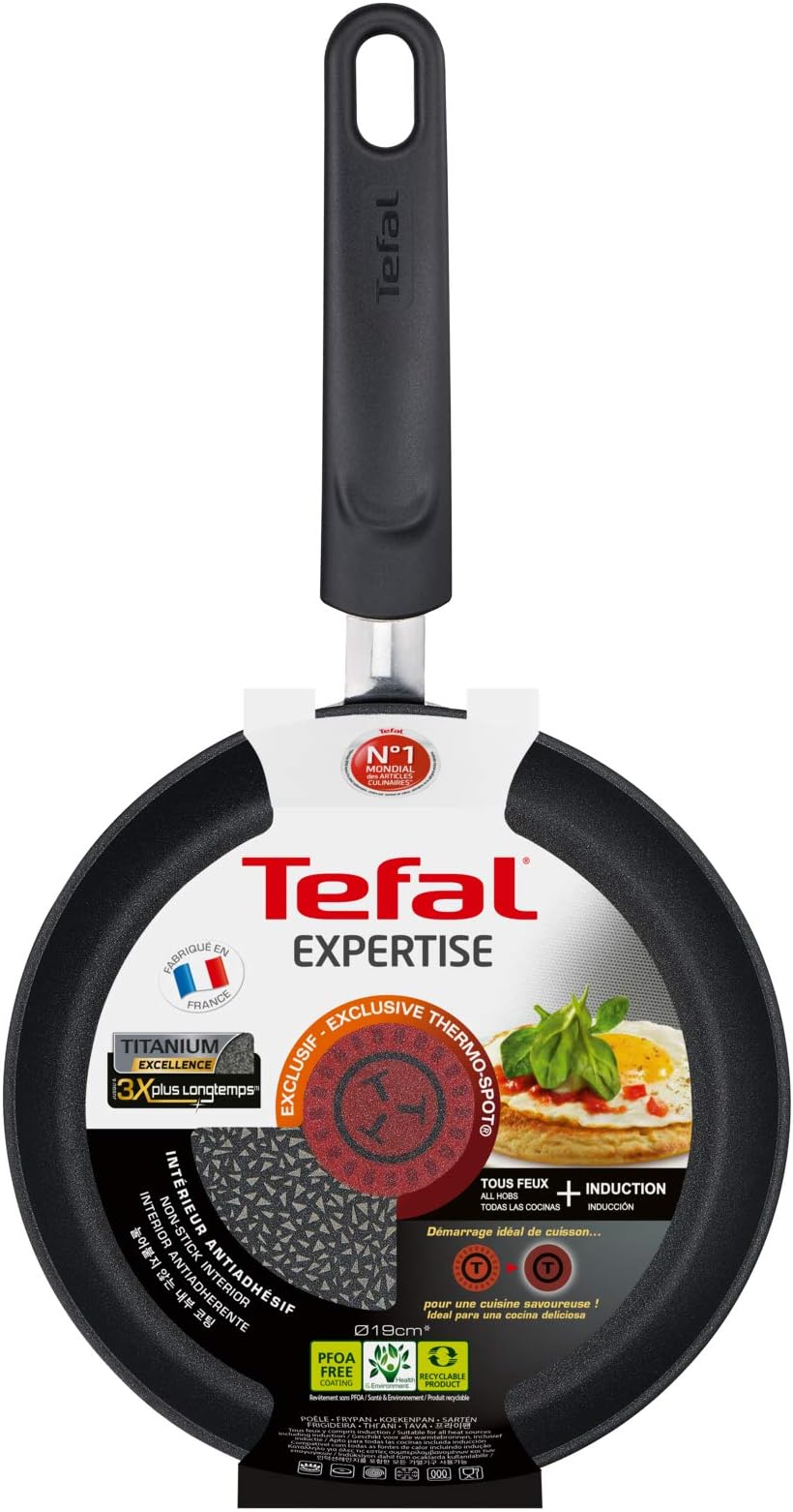 TEFAL Expertise 25 cm Pancake Pan, Black, Titanium, C6203872