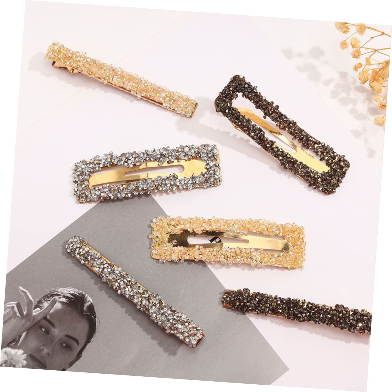FRCOLOR 30stücke Rhinestone Haarklammern Teilig Champagner Elegante Haarspangen Für Frauen Für Verschiedene Anlässe Einfaches Styling Für Dickes Glattes Oder Lockiges Haar Modische