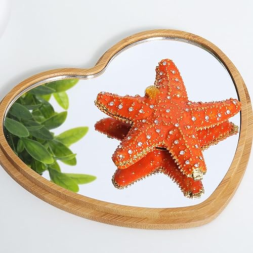 Miniatura 7 de LONGSHENG - SINCE 2001 - Pintado a mano esmaltado estrella de mar anillo titular de la baratija caja de joyería coleccionable figura de cristal caja