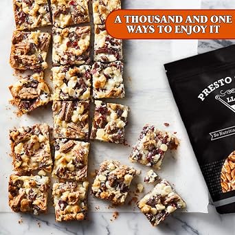 Presto Sales Pecan Large Pieces 16 oz | Raw, Unsalted, Natural | Non-GMO, Keto/Paleo, Vegan | Resealable 1 lb Bag