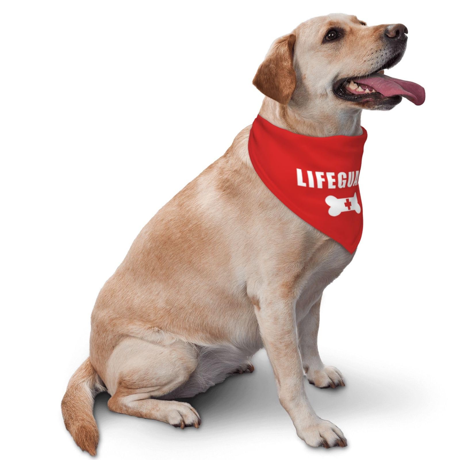 Lifeguard - Pañuelo para mascotas, para cachorros, perros, playa, piscina, accesorios para verano, bandana de seguridad para perros (rojo)