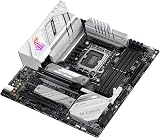 ASUS ROG STRIX B760-G GAMING WIFI Intel B760 LGA 1700 white mATX motherboard with 12 + 1 power stages, DDR5, PCIe 5.0 x16 SafeSlot, two PCIe 4.0 M.2 slots, WiFi 6E, 2.5G Ethernet, and Aura Sync - 5