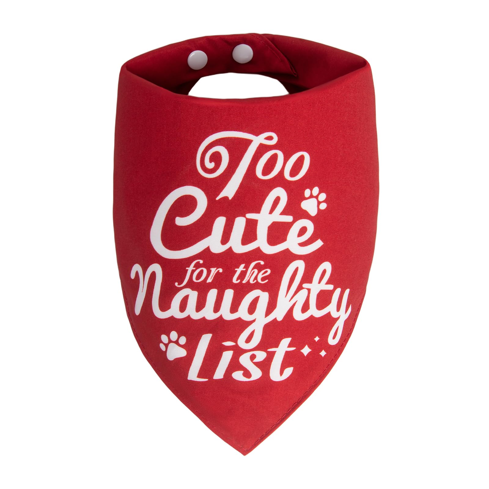 ICEMOOD Christmas Dog Bandanas - Too Cute for the Naughty List, Naughty & Nice Idea Funny Holiday Stocking Pet Scarf Gifts Solid Red, Small & Medium Breed, 5-25lbs — image 1