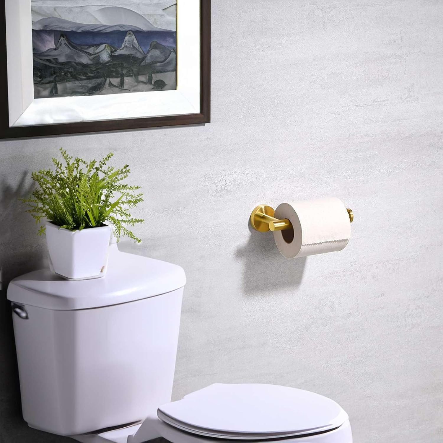 Brushed Gold Toilet Paper Holder 304 Stainless Steel Wall Mounted Modern Round Tissue Roll Holders Bathroom Hardware Kitchen Roll Dispenser