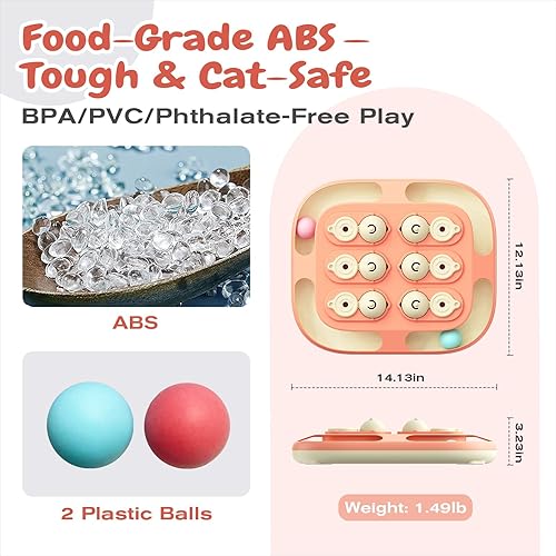 Miniatura 3 de KADTC 2 Ways to Play Large Size Cat Treat Puzzle Toy U.S. Brand & Design Tracking Balls for Indoor Cats Puzzles Feeder Kitten Stimulating Enrichment
