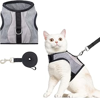 VKPETFR Cat Harness and Leash Set, Escape Proof Adjustable Kitten Harness with Leash for Cat Kitten Bunny Puppy Pets Walking Vest