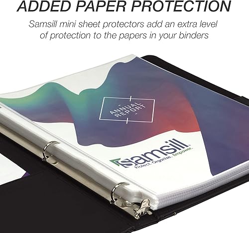 Vista 26 de Samsill Carpeta de 3 anillos de 1.5 pulgadas, piel, color negro con costuras de contraste, 8.5 x 11 pulgadas, 3 anillos, carpeta para cuadernos