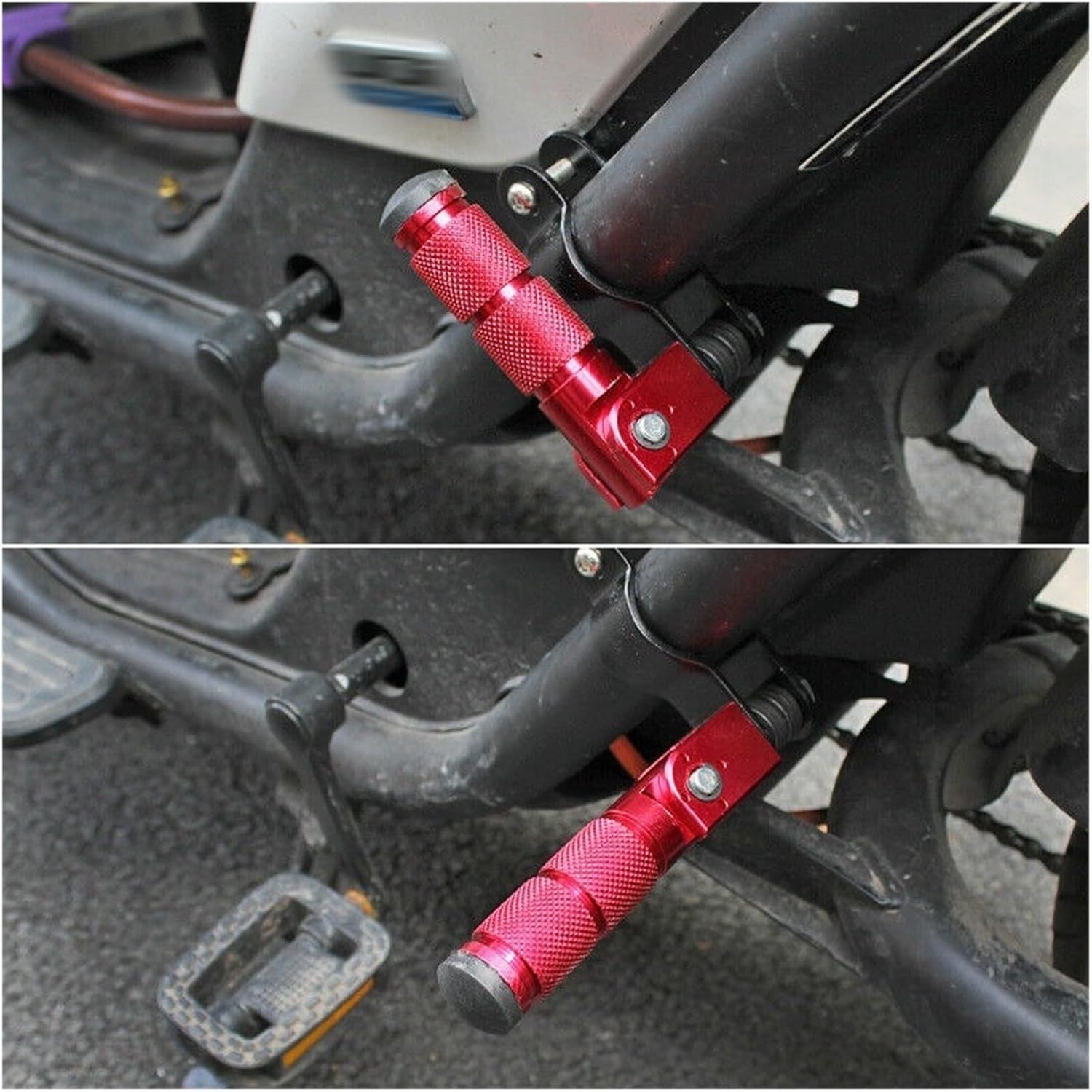 Motorcycle Accessories Universal Motorcycle Rest Pedal Bicycle Rear Passenger Floor Boards Pedal 1set Cool(Blue)