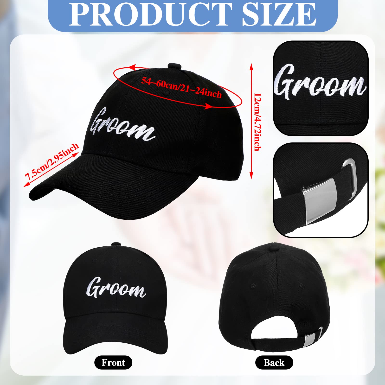 Tisancy 4 Pcs Bride and Groom Caps Wedding Gifts for Newlyweds Baseball Hats Married Novelty Can Cup Cooler