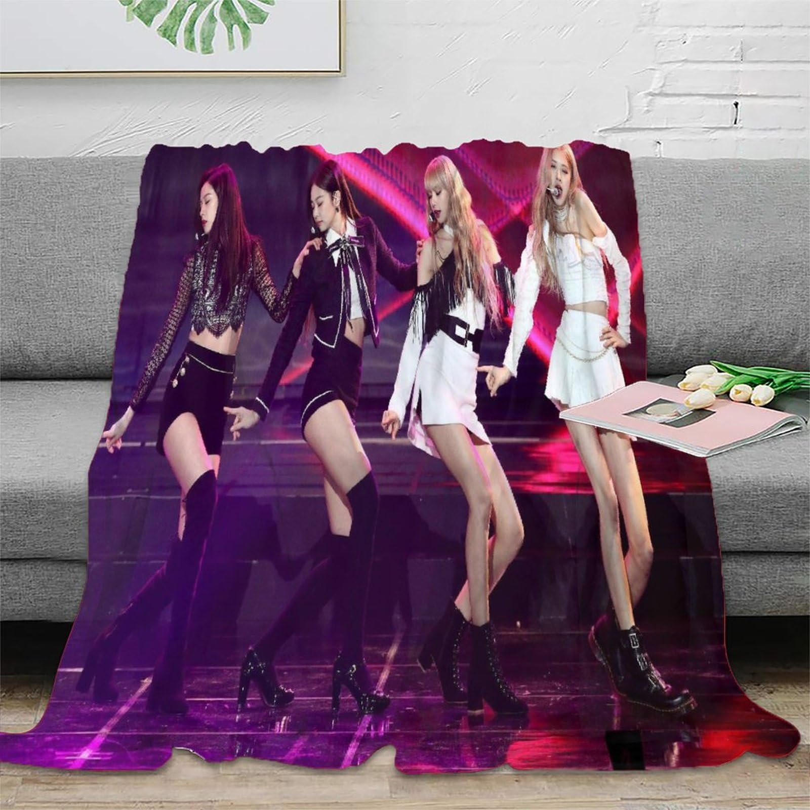 MJCZEGDCR 3D Printed Blackpink Blankets Ultra-soft Super Soft Cozy Fuzzy Warm Throws with Anti-tarnishing Lightweight for Home Couch Bed Sofa Cozy Warm 60x80inch(150x200cm)