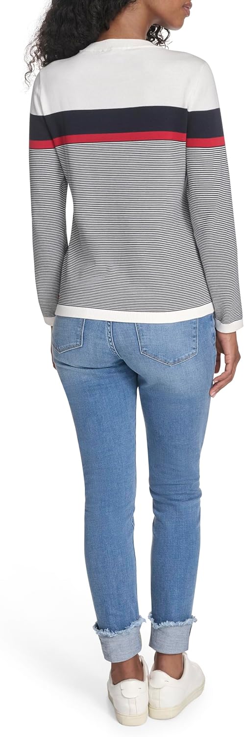 Tommy Hilfiger Womens Long Sleeve Cotton Crewneck Pullover Sweater - Image 3