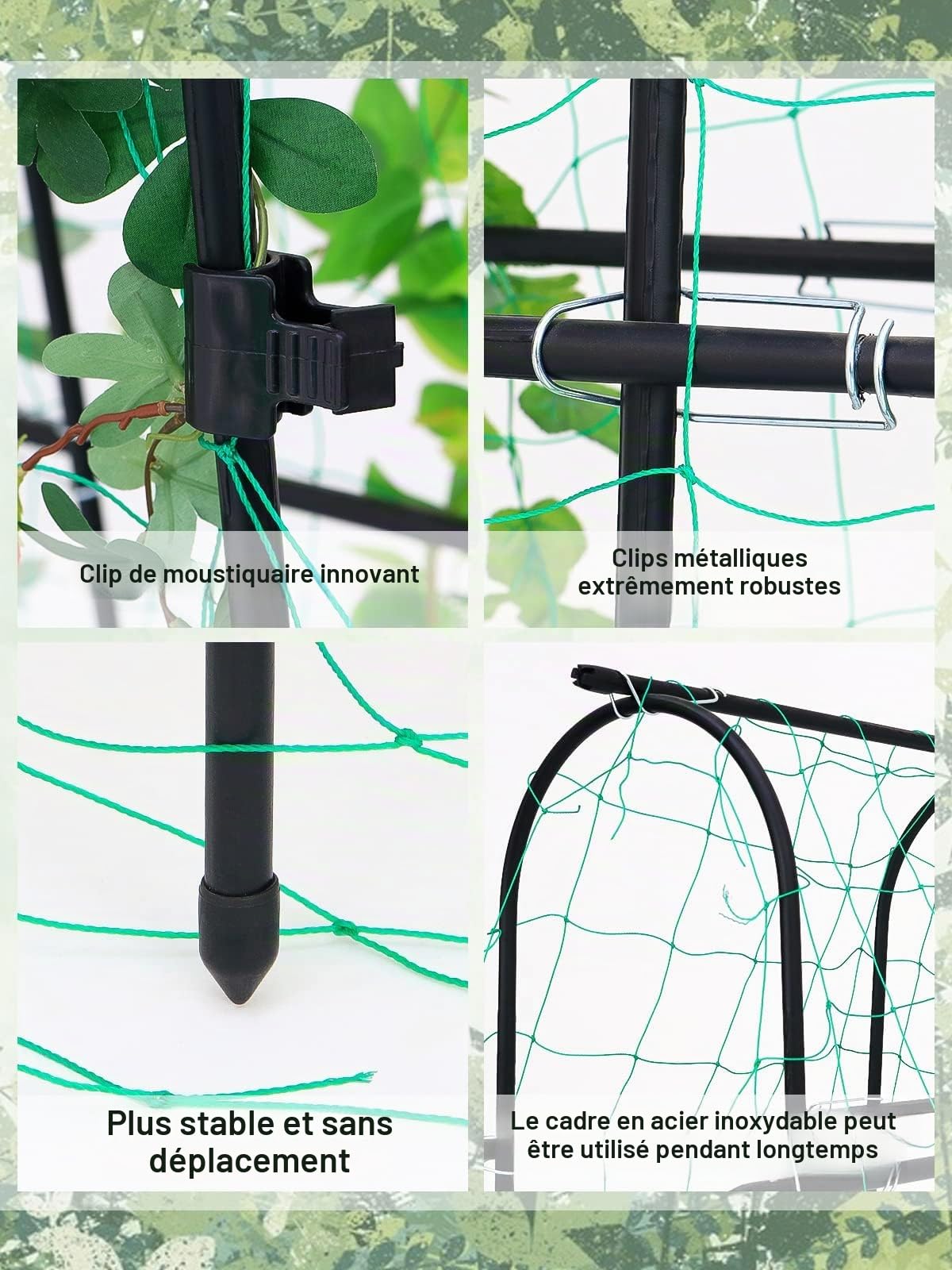 Kalolary 6 × 6 Pieds U Haricots Treillis Jardin pour Plante Grimpante