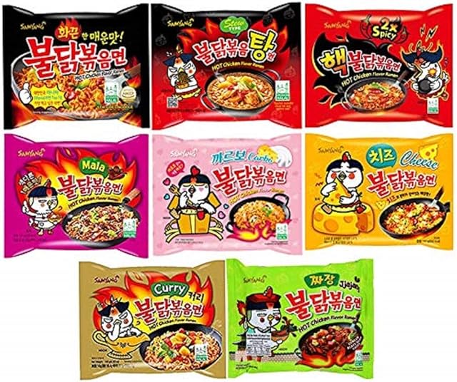 Samyang Korean Assorted Top Spicy Ramen Noodle Challenge (Pack of 10)