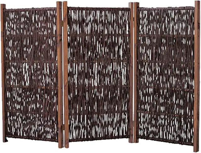 Weidenparavent 180x120 cm - Raumteiler aus wetterfesten Weidenruten