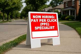 Now Hiring Pay Per Click (Ppc) Specialist Write On Me Red Folding Coroplast A-Frame with Double-Sided 23in x23in