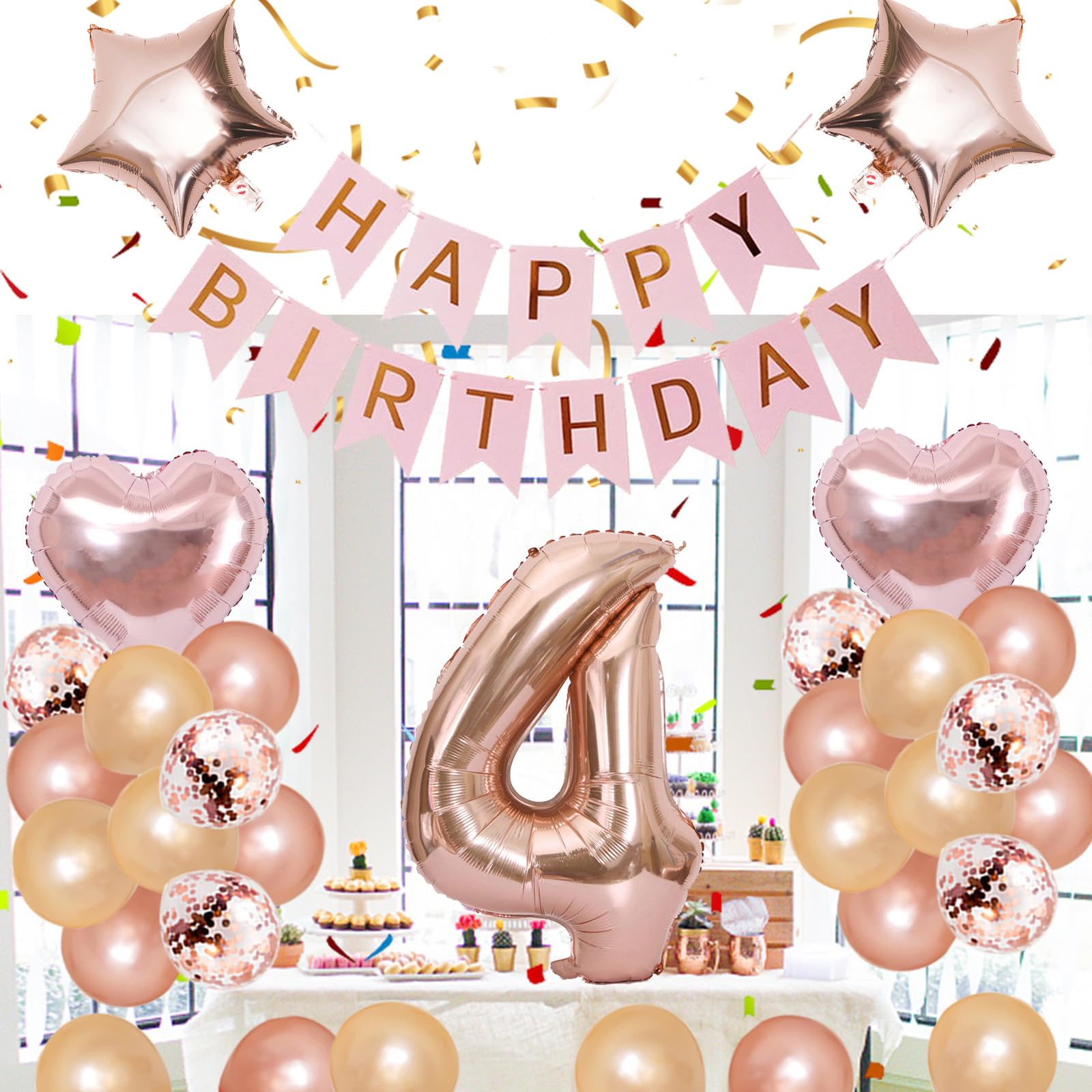 Amazon | 4歳 誕生日 バルーン 風船 飾り付け セット 数字バルーン 4 Amazon | 4歳 誕生日 バルーン 風船 飾り付け セット 数字バルーン 4