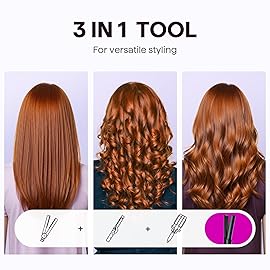 Wavytalk Airflow Styler Curling Iron, Cool Curl, 360 Cool Air Lock in Style for Lasting Curls, Reduces Damage, 2 in 1 Hair Straightener and Curler, 1.25 Inch, Anti-Scald for Short Long Hair
