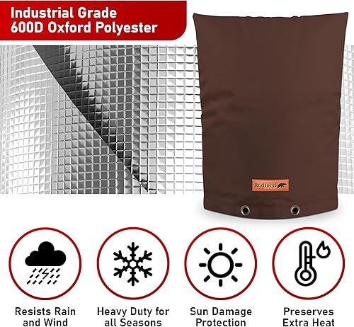 Miniatura 6 de Redford Supply Co. Cold Snap - Cubierta aislante de doble pared de algodón para prevención de reflujo (5F), cubiertas de rociadores para exteriores,