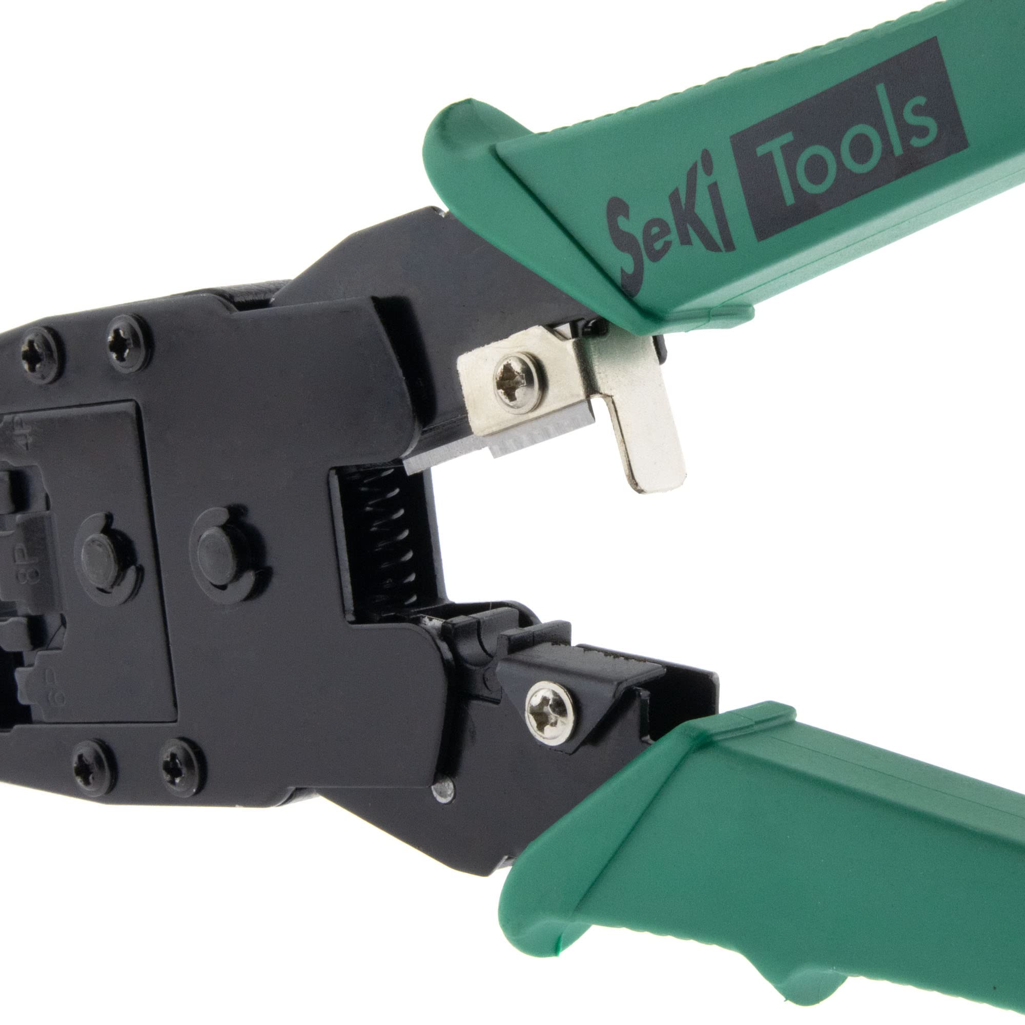 Schwaiger Crimpzange (Schwarz/Blau, Passend für: RJ11, RJ12, RJ45, 4P4C