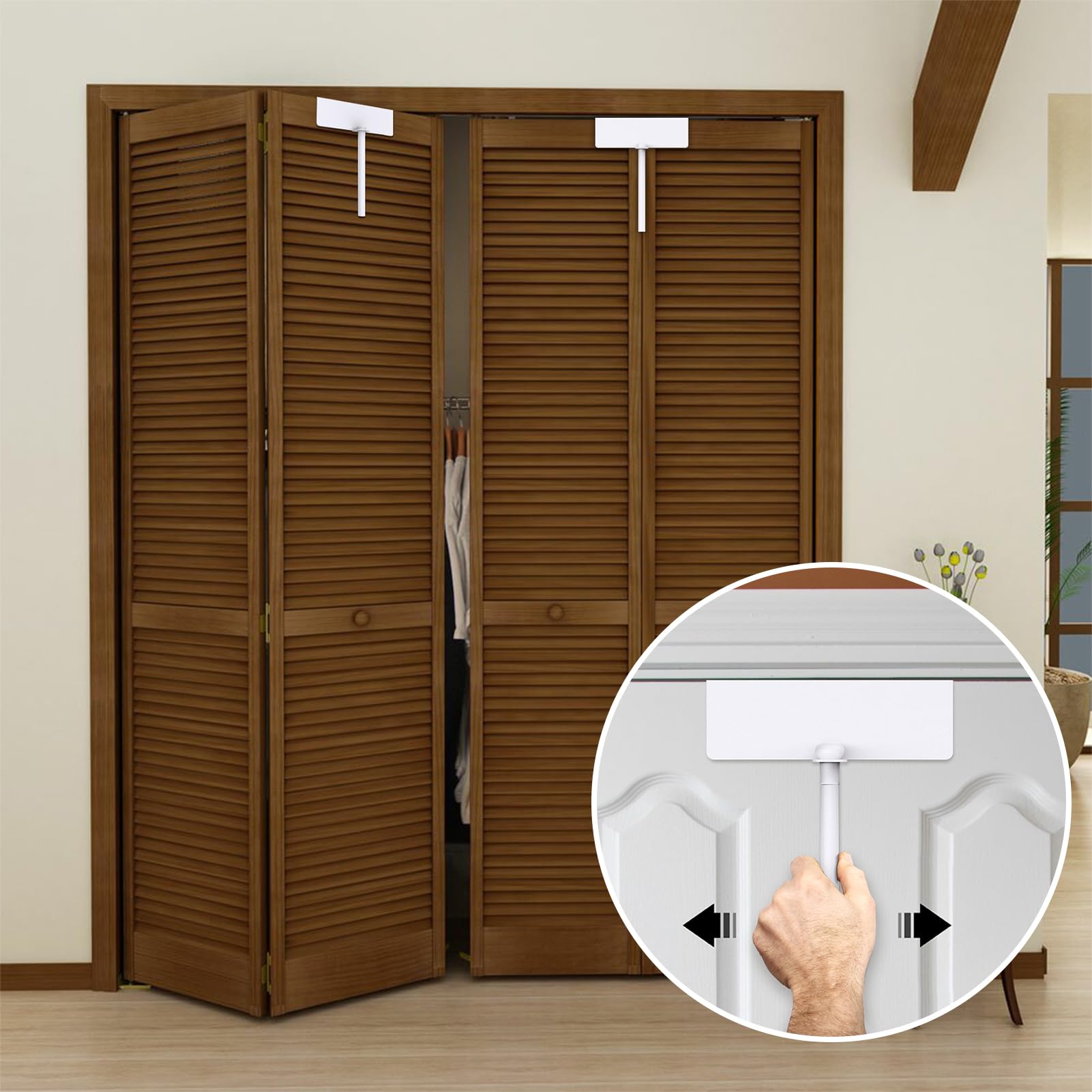 2 unidades de bloqueo de puerta plegable de metal – cerradura de puerta corredera a prueba de niños, adecuado para armarios, despensa – sin instalar