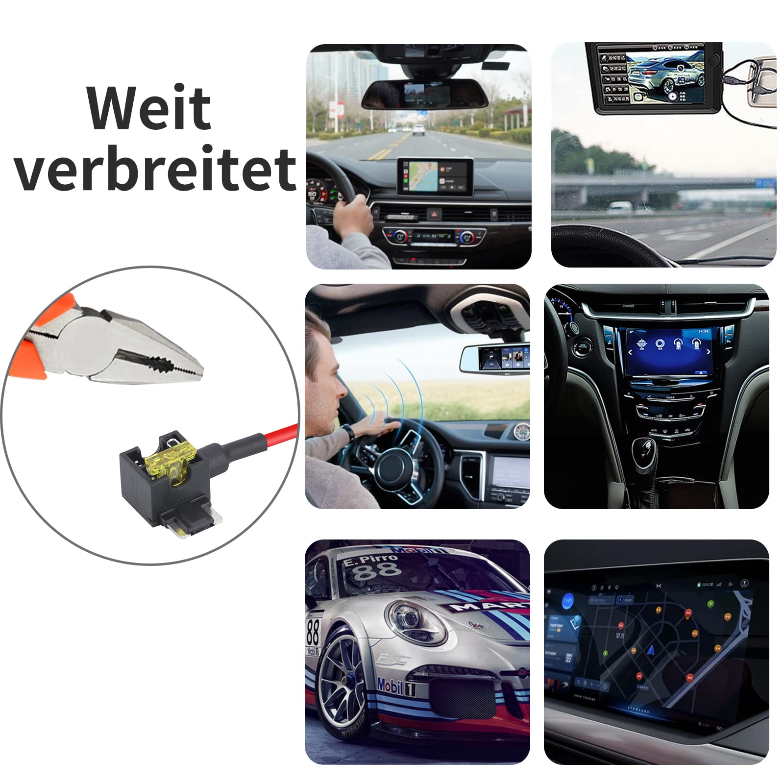 Xiatiaosann 12V Autosicherungsadapter Set - 10 Stück Mini Sicherungstaps Für Auto Zubehör