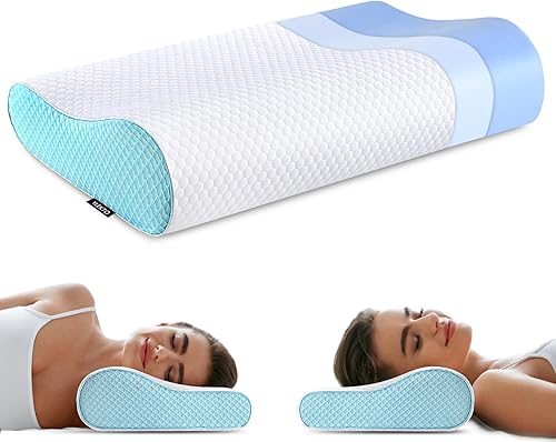 Almohadas de espuma viscoelástica Ylekto para el cuello, almohada para la cama para dormir, almohada cervical ergonómica de contorno para personas