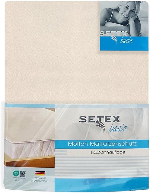 Setex 1607 160200 001 001 (SE0) Molton Ochraniacz Na Materac, 100% Bawełna, Biały, 160 200 cm