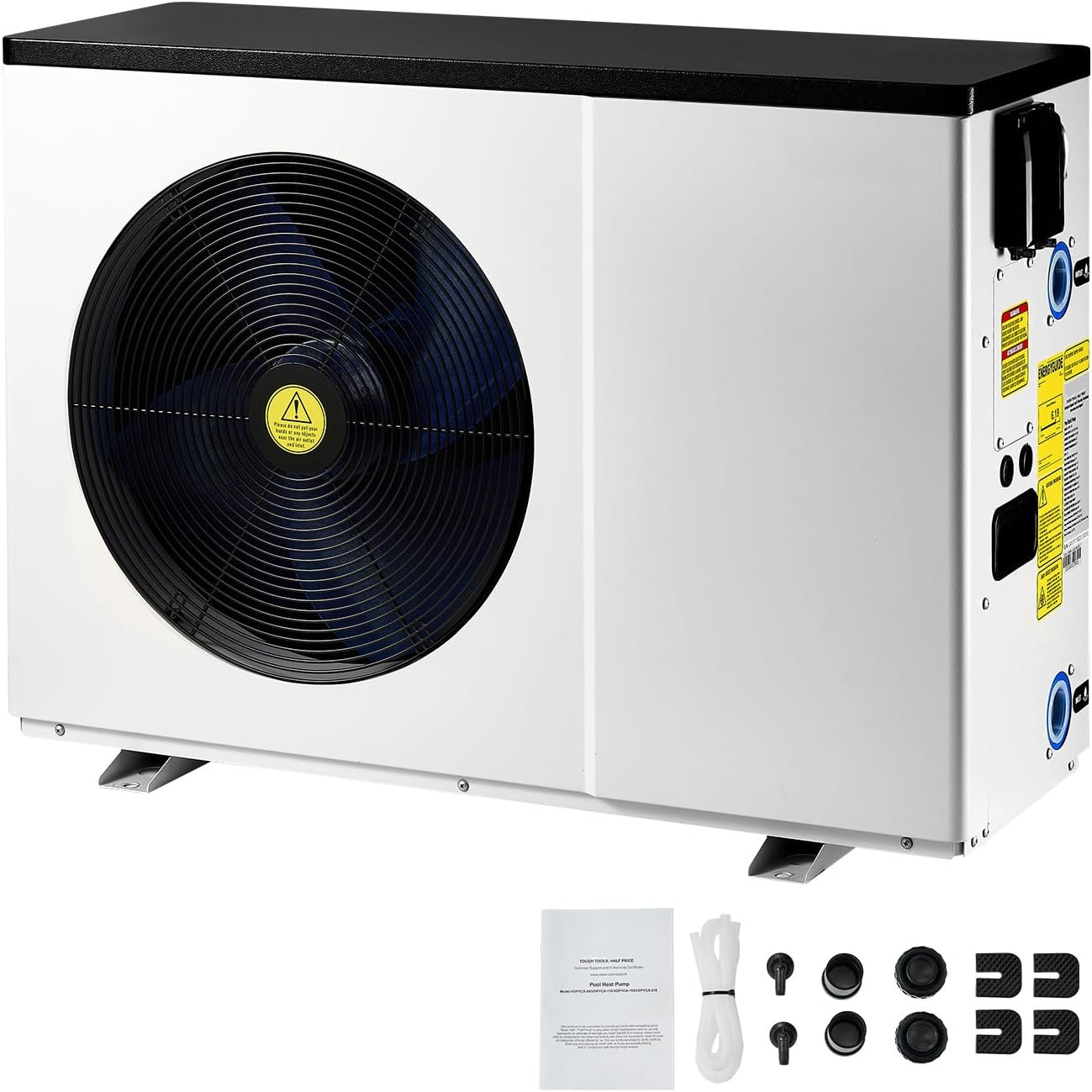 Happybuy Electric Pool Heat Pump, 51200 BTU, Pool Heaters for 7926-15851GAL Above and In Ground Pools, Heating and Cooling Highly Efficient & Energy-Saving Pool Water Heater AC208-230V 60Hz
