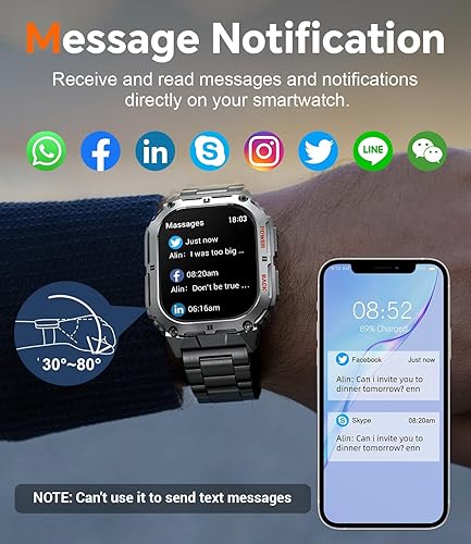 Miniatura 4 de LIGE Military Smart Watch for Men,1.95" AMOLED Screen Always on Smart Watches with 100+ Sport Modes,Heart Rate Tracker, AI Voice400mAh, Smartwatch