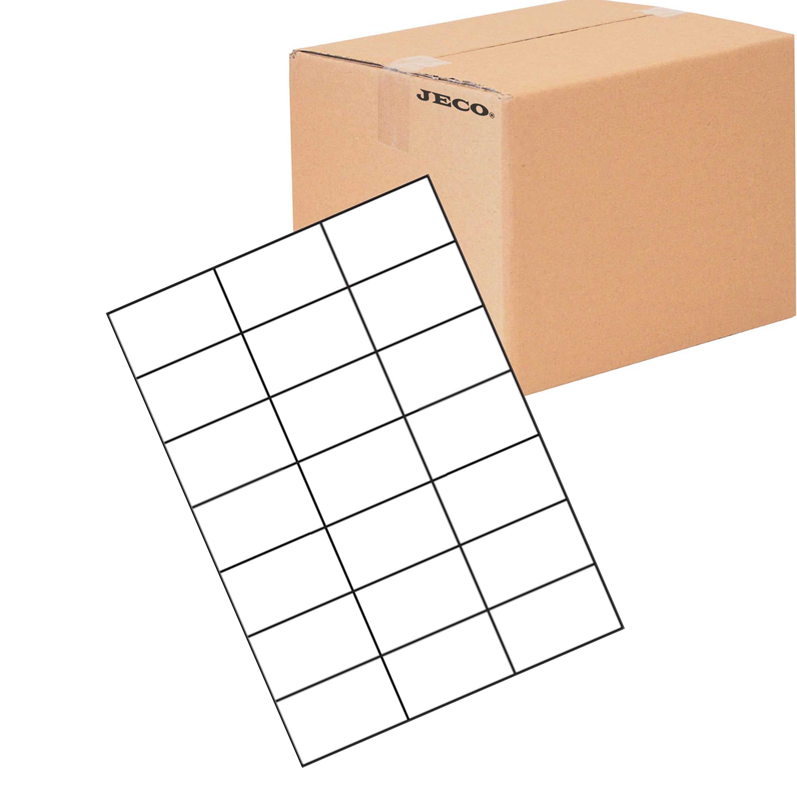 Jeco - Lot de 6300 étiquettes autocollantes multi-usages 70 x 42,3 mm soit 300 planches A4 de 21 étiquettes (compatibles 3652), personnalisables et imprimables