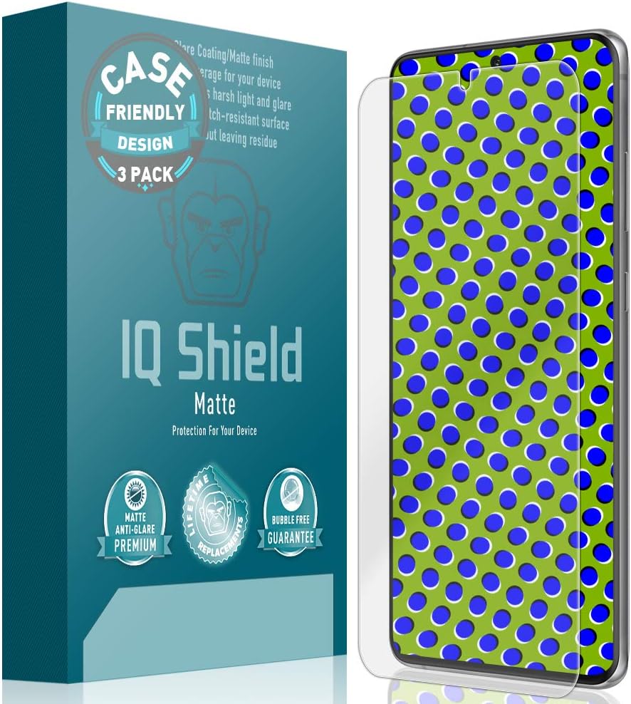 IQShield Matte Screen Protector Compatible with Samsung Galaxy S20 Ultra (6.9 inch)(Case Friendly)(3-Pack) Anti-Glare Anti-Bubble TPU Film