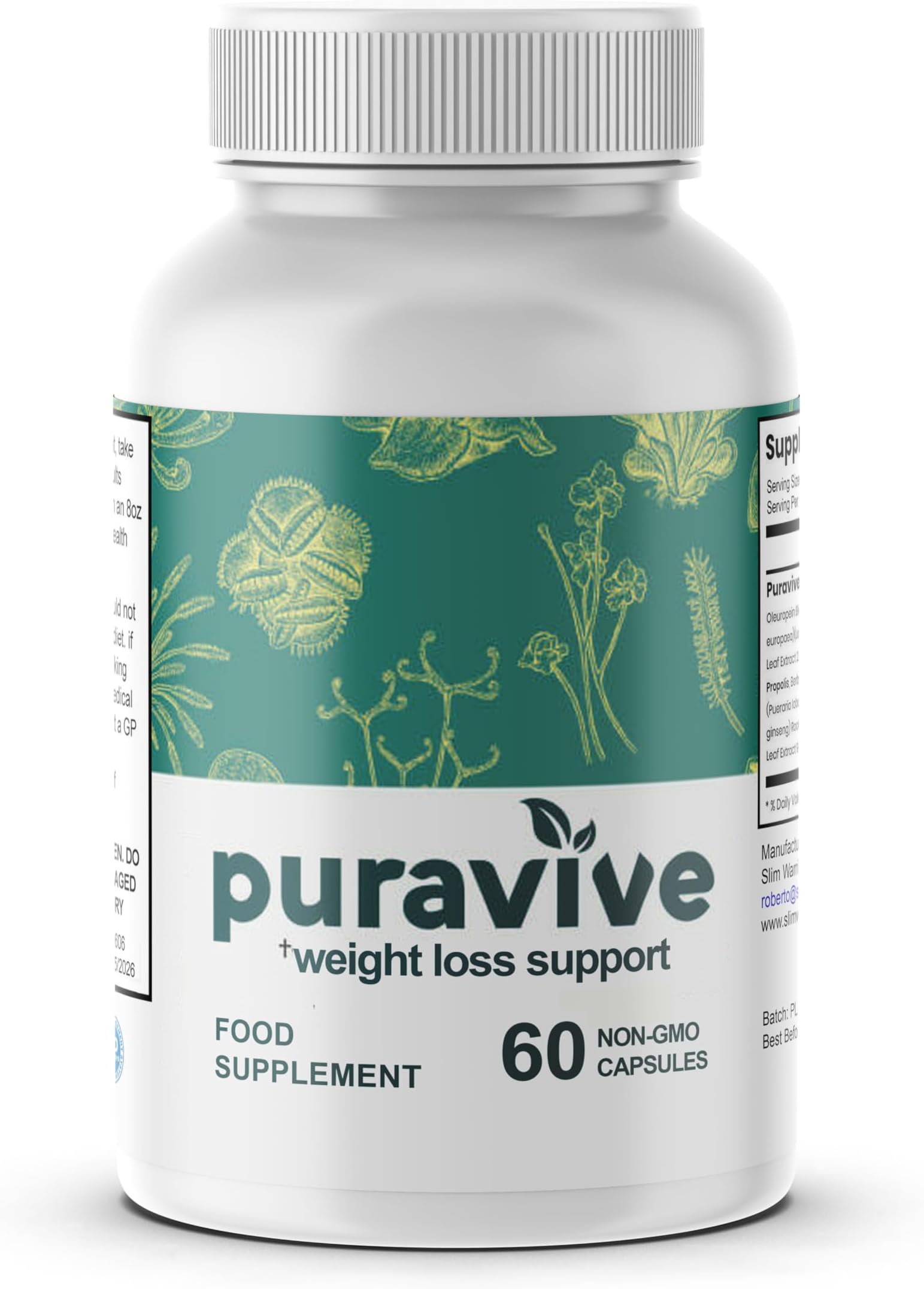 Puravive Capsules - Best Weight management for Men & Women - 1 Month Supply / 60 Capsules